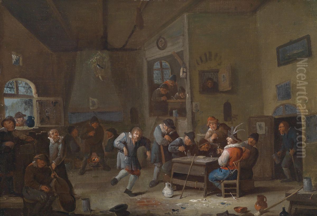 Wirtshausinterieur Oil Painting by Egbert van Heemskerck II