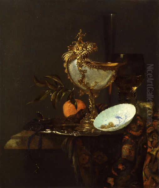 Nautilus shell (Stilleben mit Nautiluspokal) Oil Painting by Willem Kalf