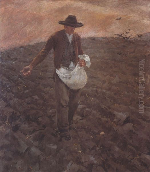 The Sower Oil Painting by Albin Egger-Lienz