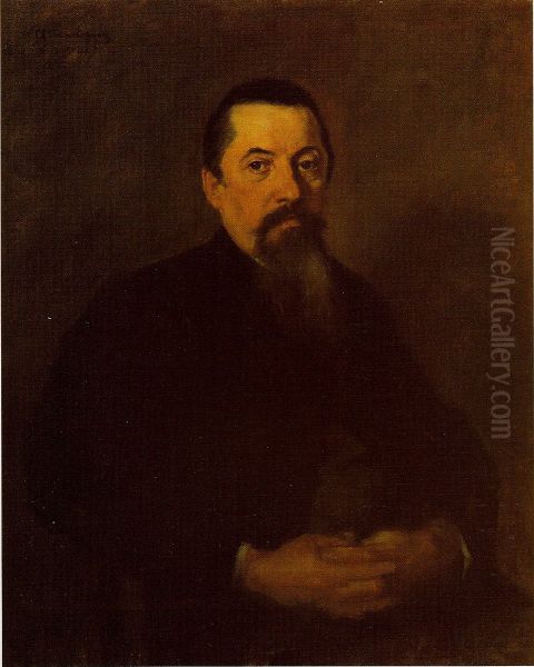 The artists father Oil Painting by Albin Egger-Lienz