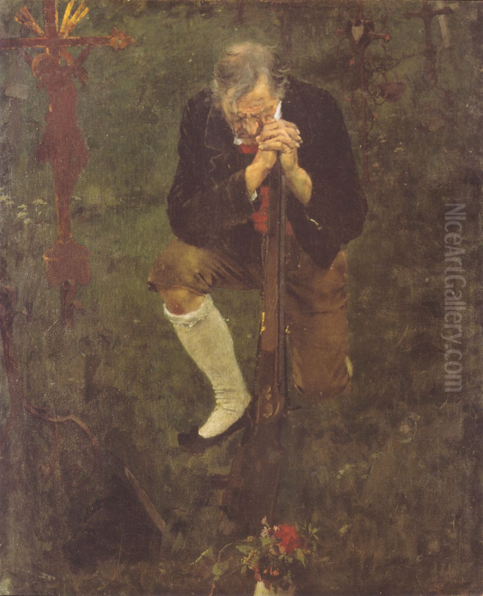 Ein Abschied in Tirol im Jahre 1809 Oil Painting by Albin Egger-Lienz