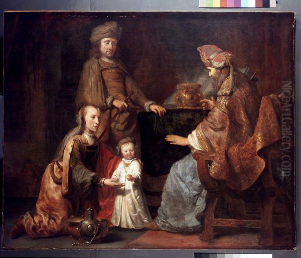The Infant Samuel brought by Hanna to Eli Oil Painting by Gerbrand Van Den Eeckhout