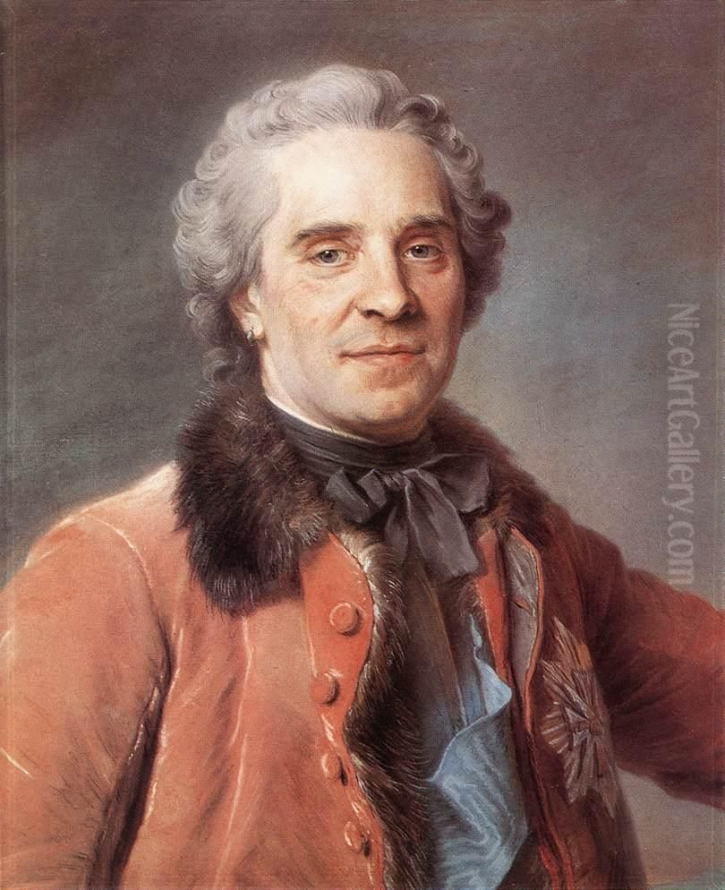 Maurice, Comte de Saxe, Marshal of France Oil Painting by Maurice Quentin de La Tour