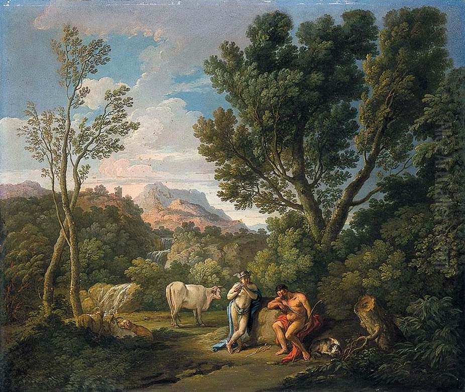 Mercury   and  Argus Oil Painting by Andrea Locatelli