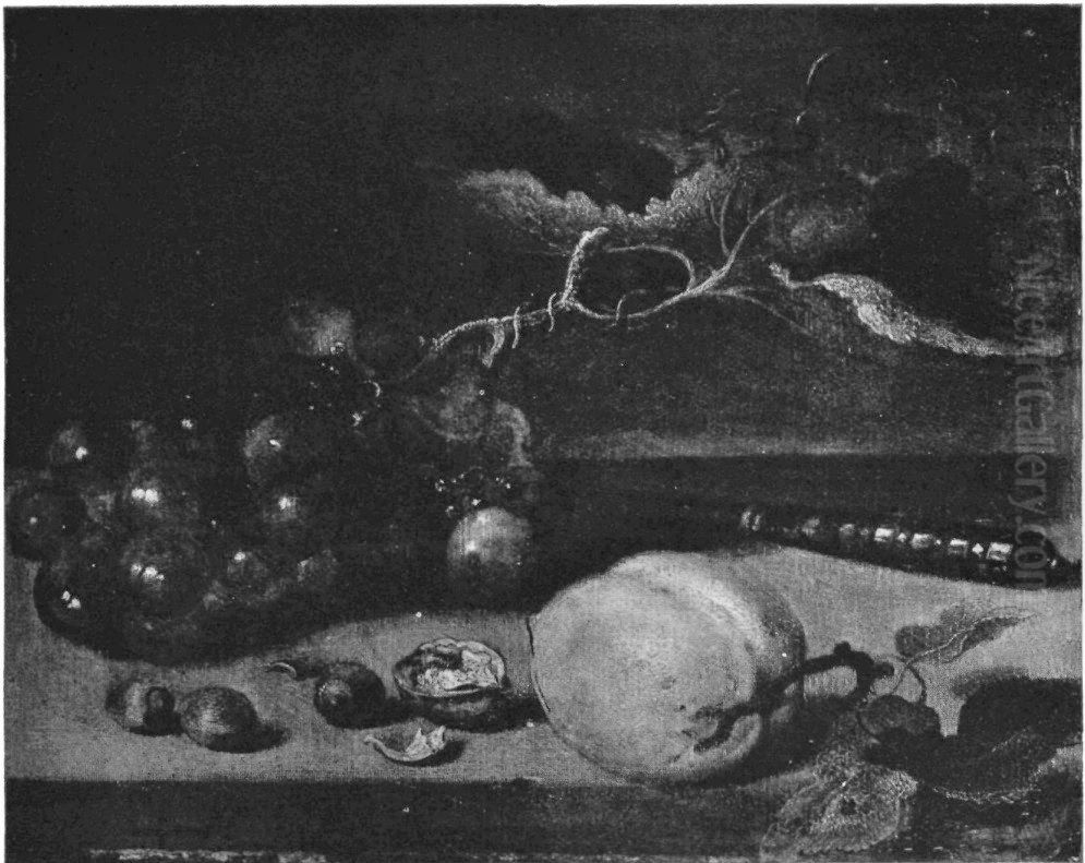 Still life with fruit on a plinth Oil Painting by Pieter Claesz