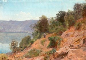 View of Lake Albano, Italy.