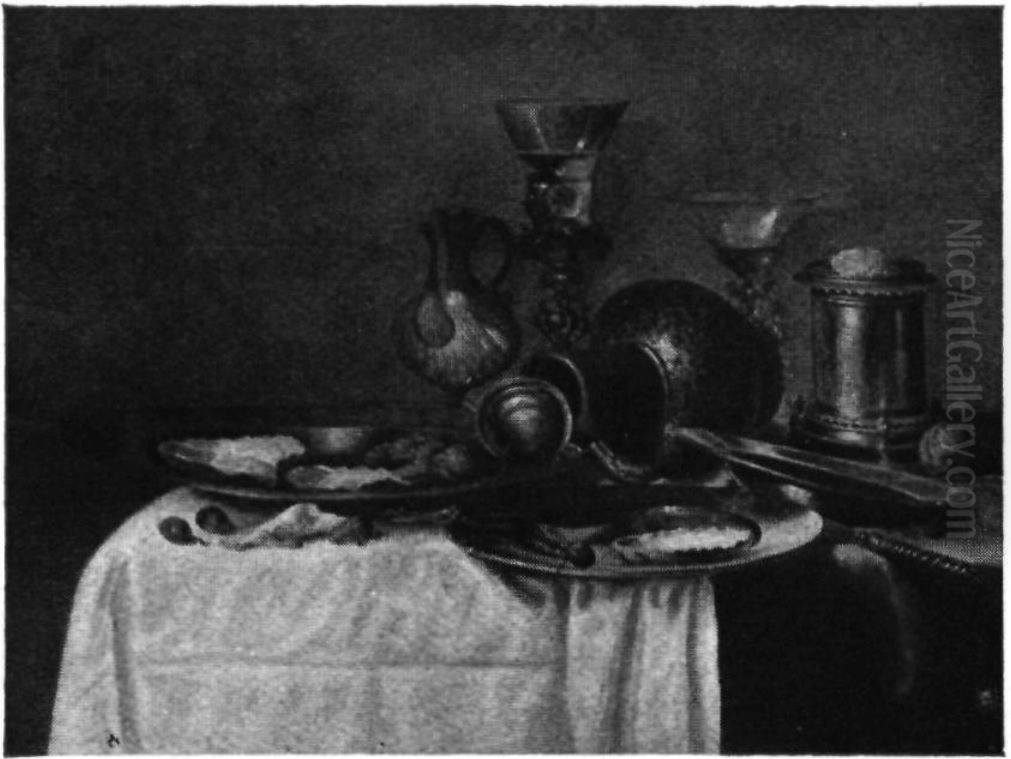 Still life with perfume bottle Oil Painting by Gerret Willemsz Heda