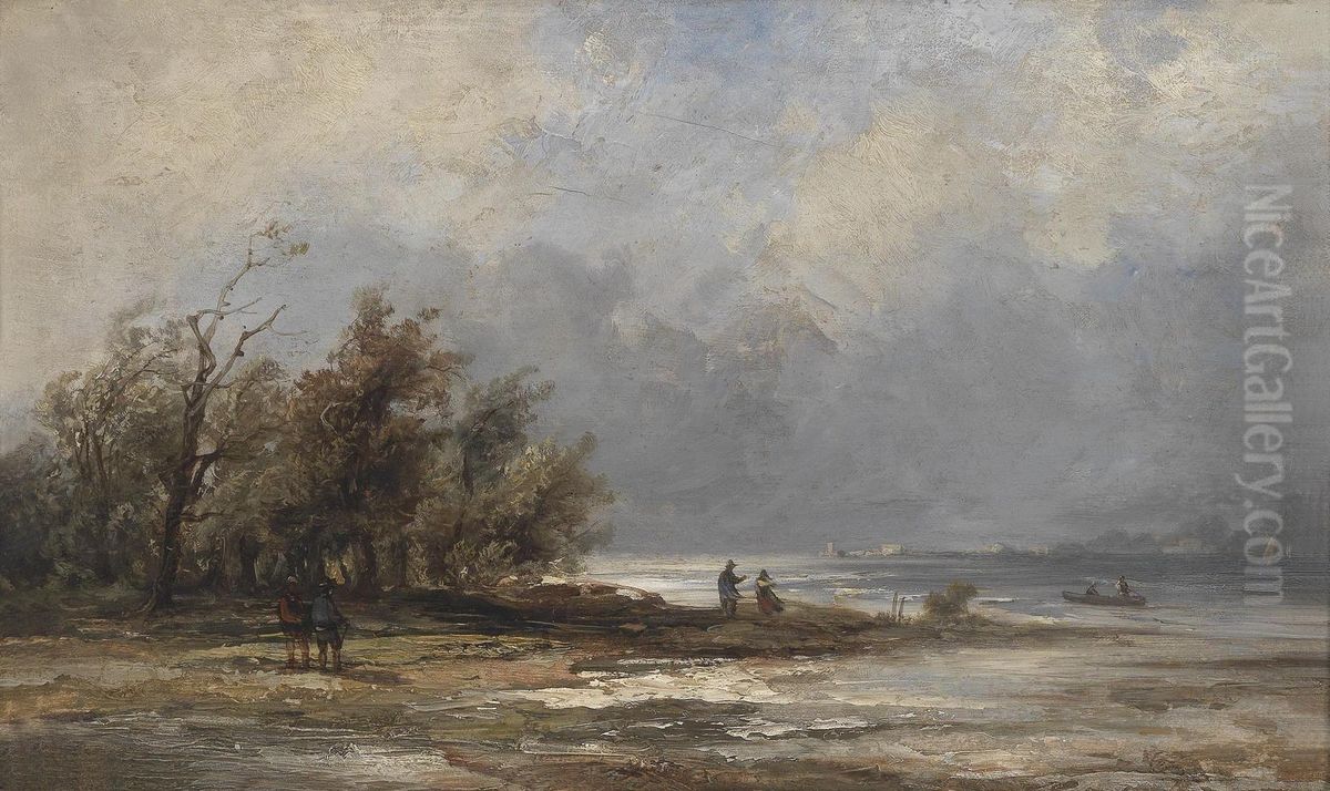 Stormy day Oil Painting by Remigius Adrianus Haanen