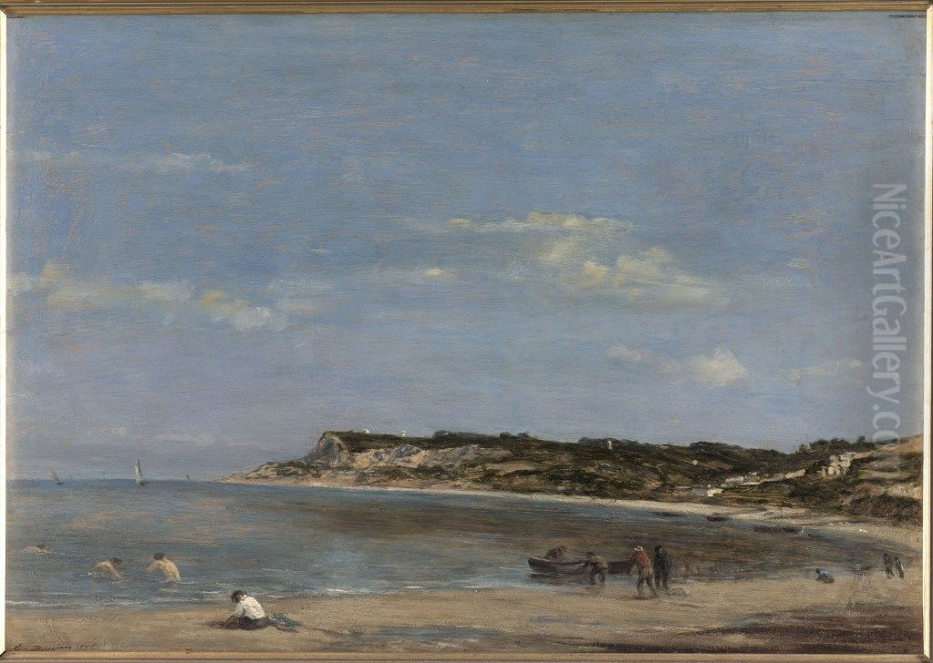 Marine, rivage normand Oil Painting by Eugene Louis Boudin