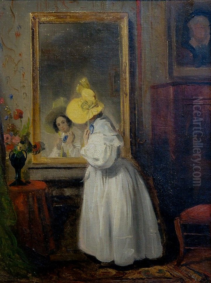 Portrait of Elise Journet Oil Painting by Jean Gigoux