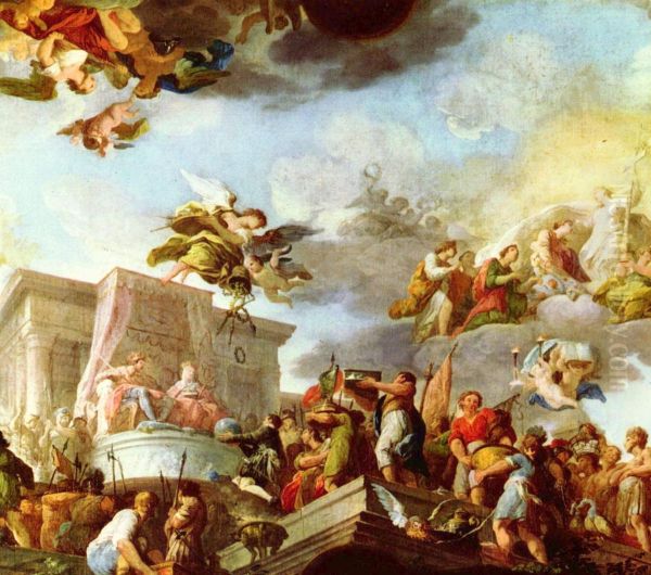 Christoph Kolumbus prasentiert den Katholischen Majestaten die Neue Welt Oil Painting by Antonio Gonzalez Velazquez