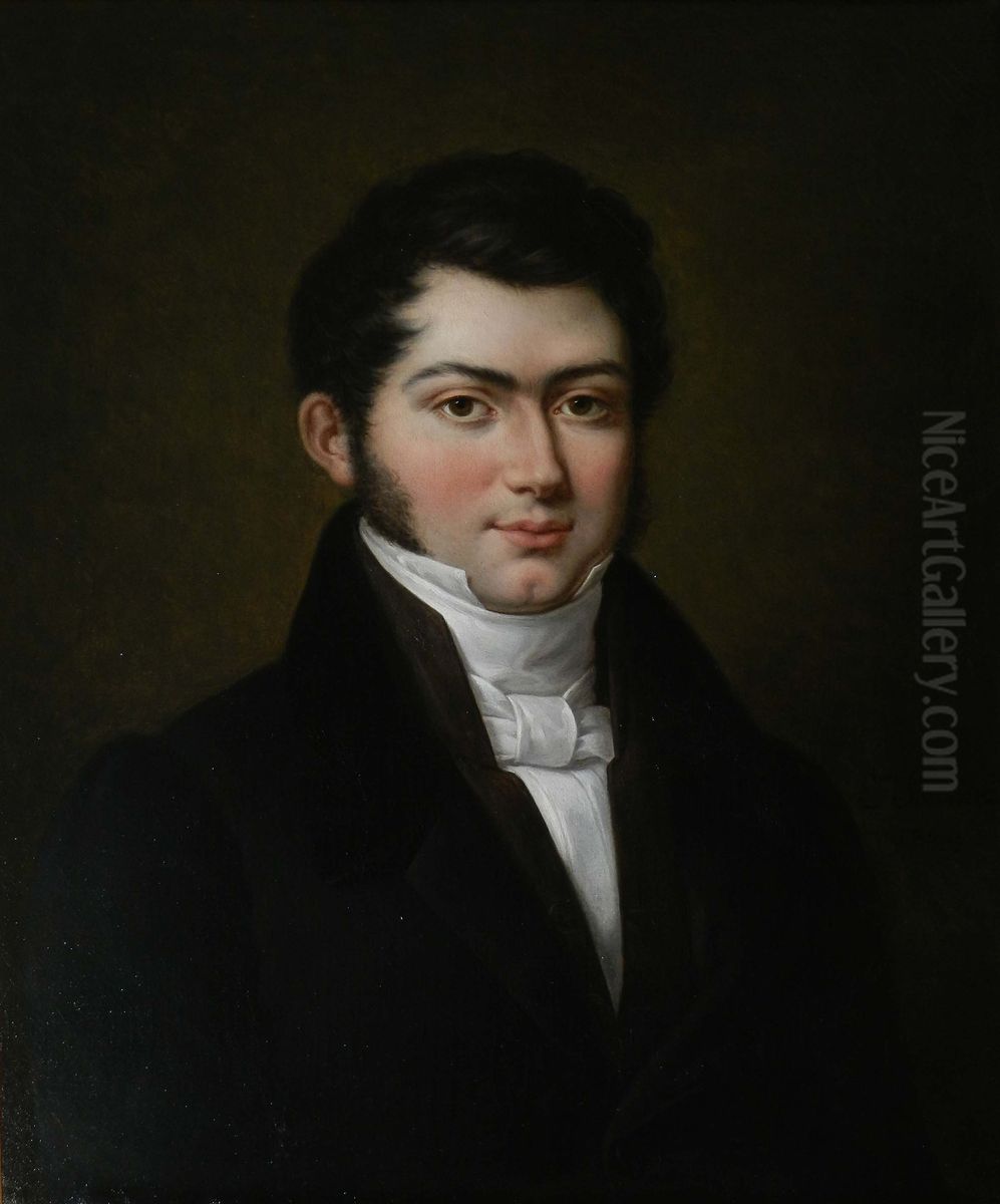 Portrait de Leonce Angrand Oil Painting by Eugenie Servieres Portrait de Leonce Angrand Oil Painting by Eugenie Servieres