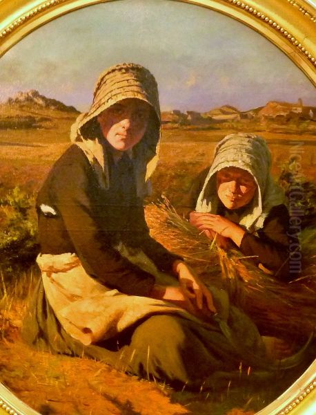 Moissonneuses, ile de Brehat Oil Painting by Pierre Dupuis