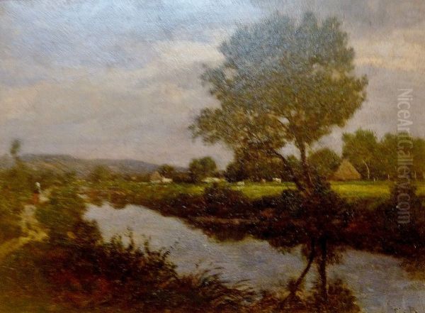 L'Odet aux environs de Quimper Oil Painting by Eugene Louis Boudin