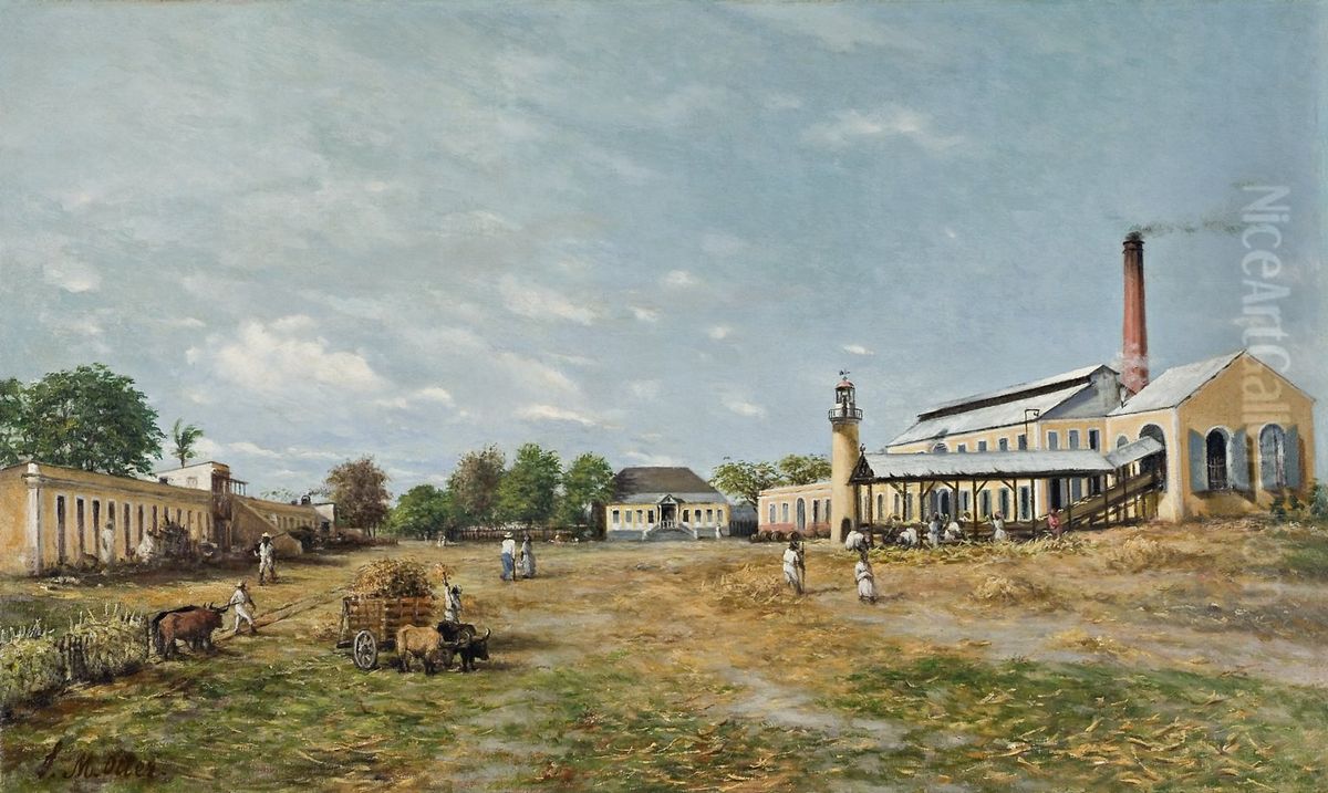 Hacienda La Fortuna Oil Painting by Francisco Manuel Oller