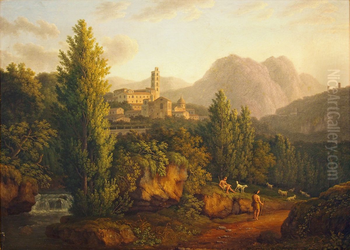 Landschaft bei Eboli Oil Painting by Jacob Philipp Hackert