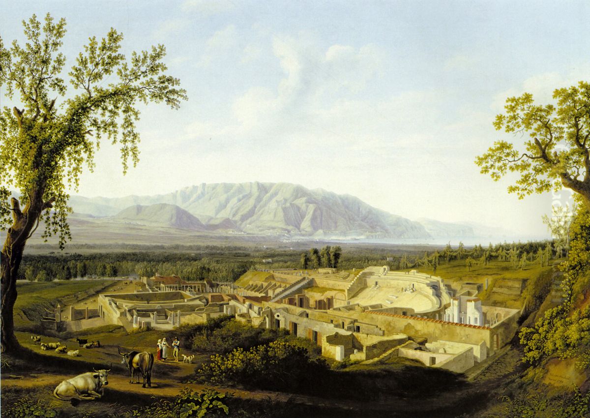 View of the Ruines of Pompeii Oil Painting by Jacob Philipp Hackert