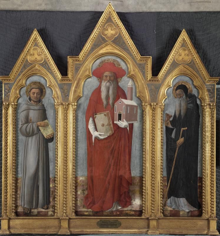 St. Jerome with St. Francis and St. Anthony Abbot Oil Painting by Jacopo Bellini