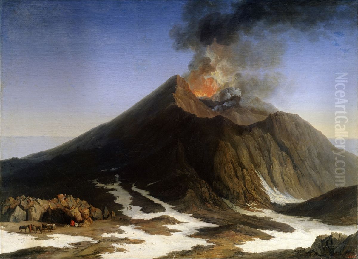 The Eruption of Etna Oil Painting by Jacob Philipp Hackert