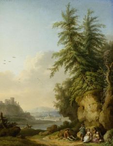 View of ruins by a river (the Seine)