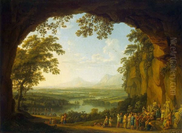 Original titleLandschaft mit einem alten Fest Oil Painting by Jacob Philipp Hackert