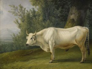 Landschaft mit Stier