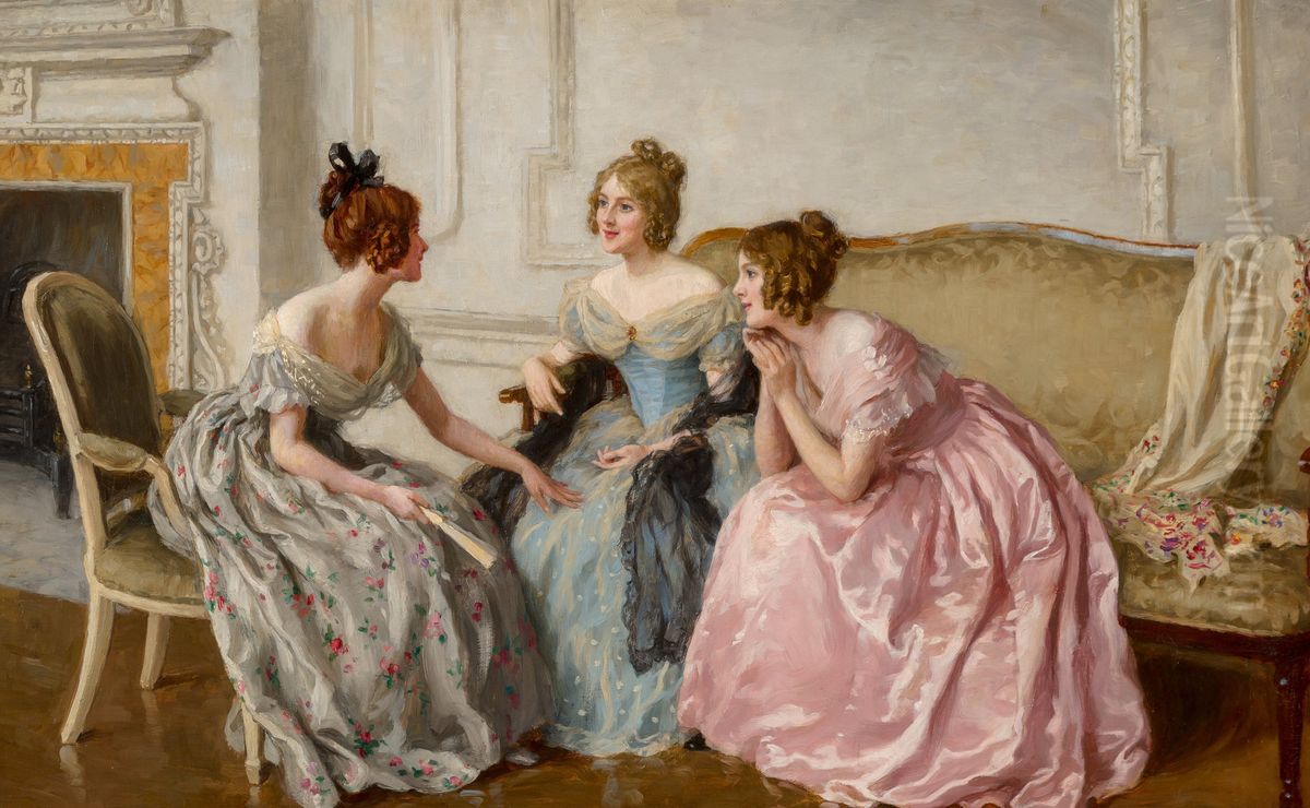 Gossip Oil Painting by Charles Haigh-Wood