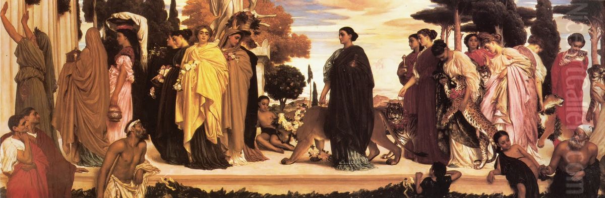 The Syracusan Bride leading Wild Animals in Procession to the Temple of Diana. Oil Painting by Lord Frederick Leighton
