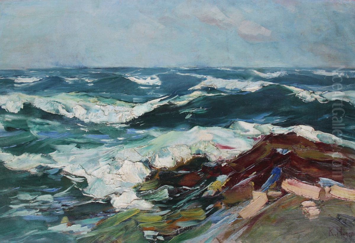 Waves Oil Painting by Karl Hagemeister Waves Oil Painting by Karl Hagemeister