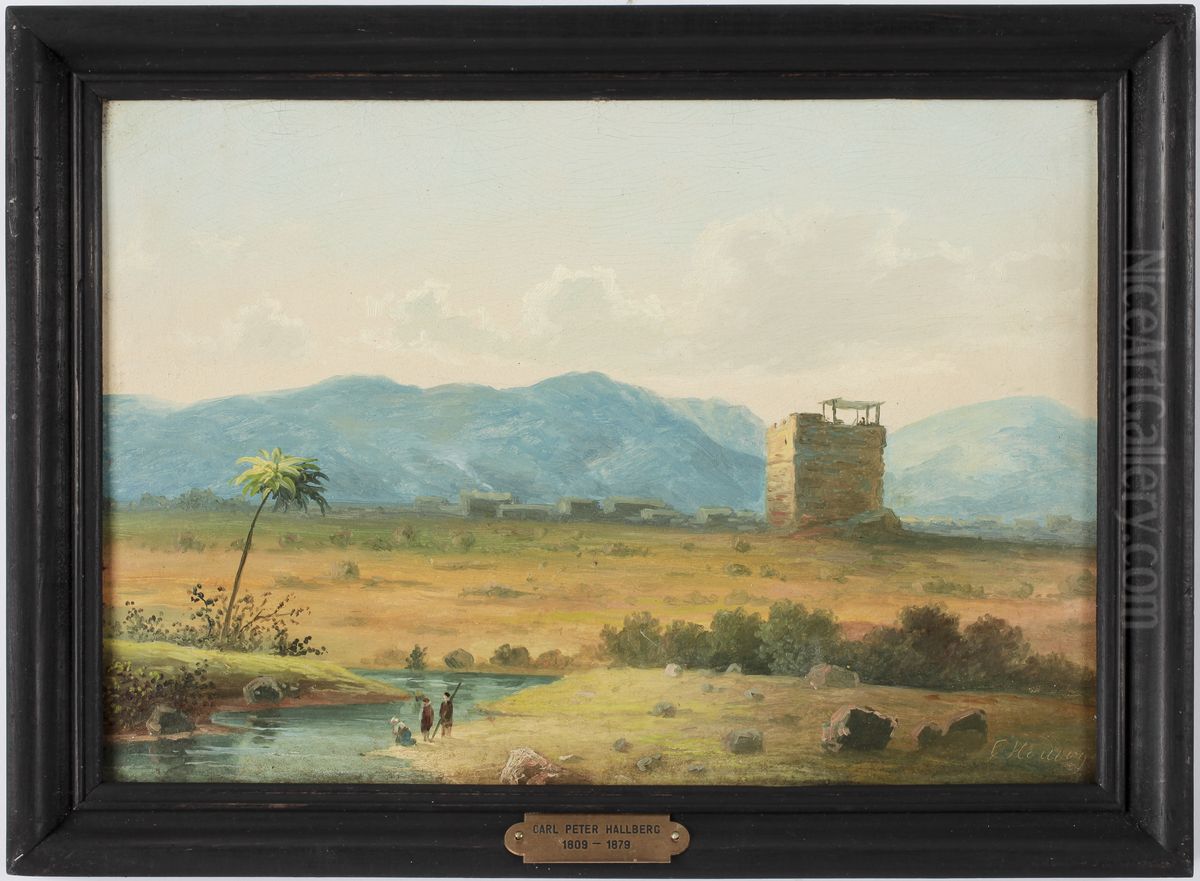 North Africa (2) Oil Painting by Carl Petter Hallberg