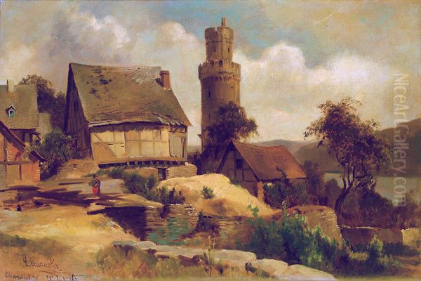 Oberwesel Oil Painting by Ludwig Halauska