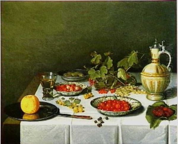 Still life with berries and other fruit Oil Painting by Pieter Claesz