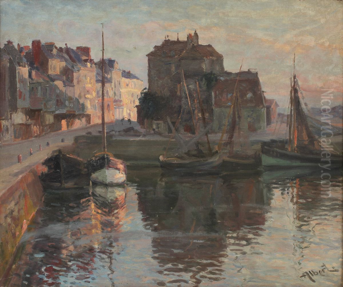 The port of Honfleur Oil Painting by Gustave Albert