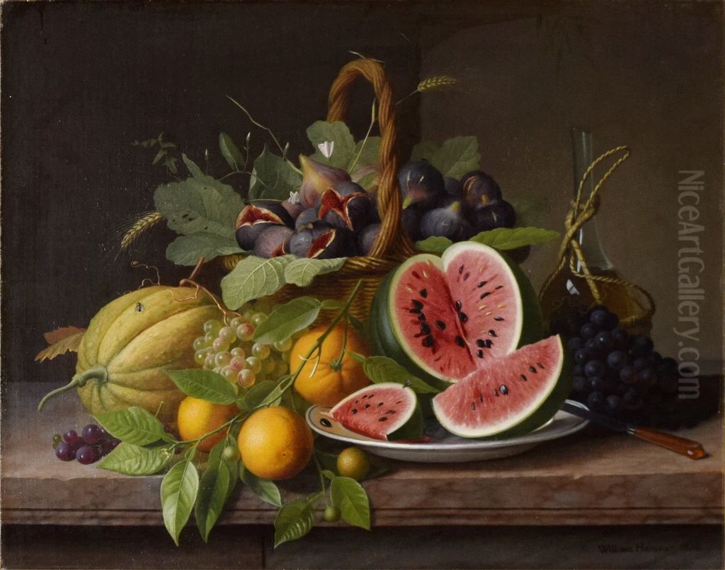 Still life with Fruit Oil Painting by William Hammer