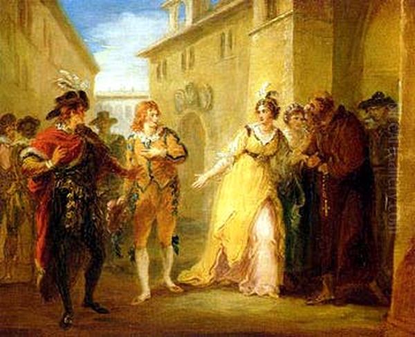 A Scene from Twelfth Night Oil Painting by William Hamilton
