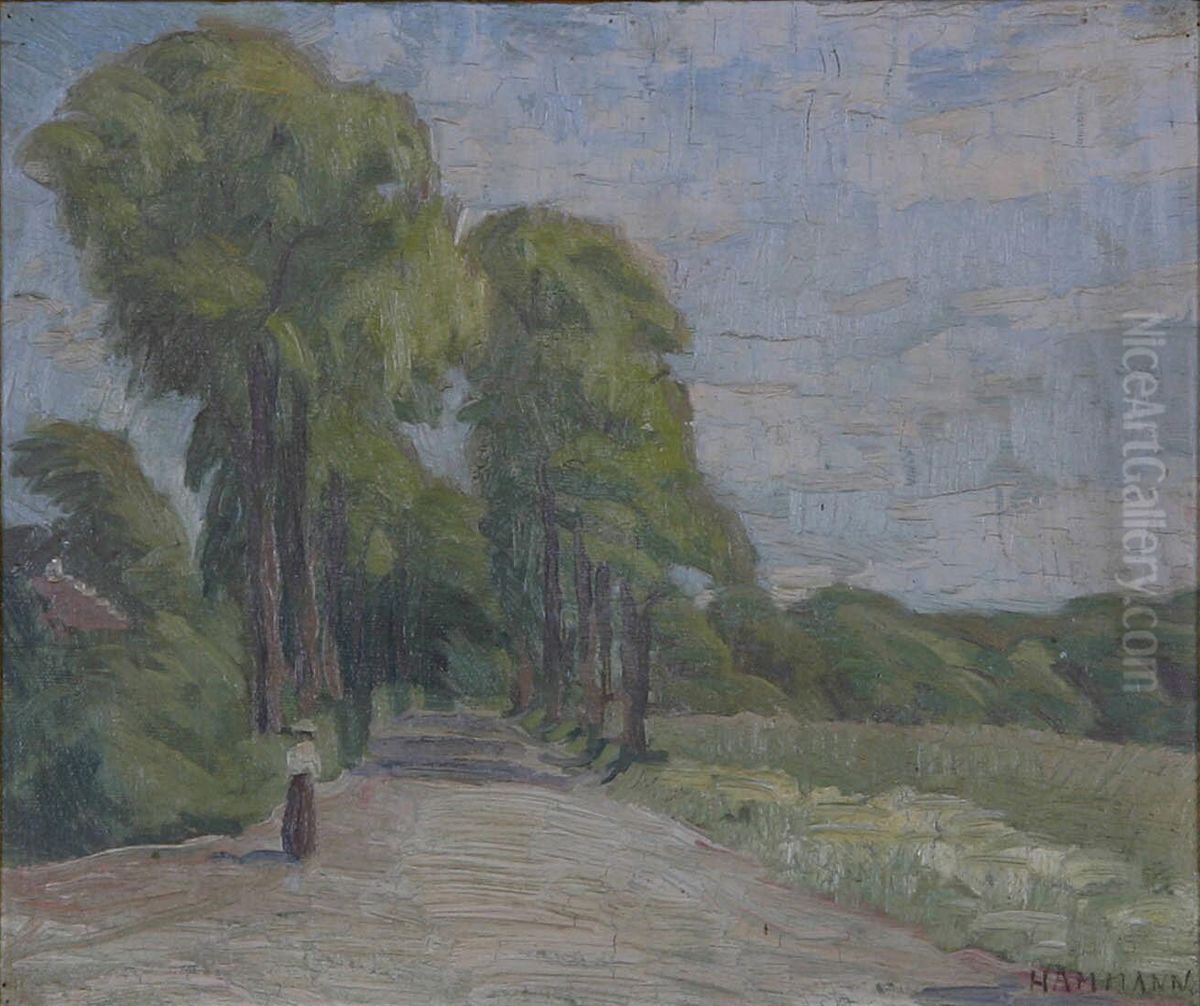 Jaegersborg Alle. Oil Painting by Marius Hammann