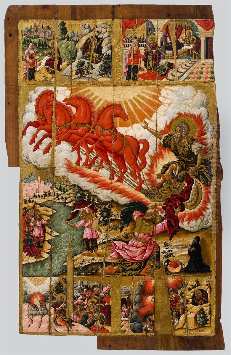 Ascension of the Prophet Elijah (Poulakis) Oil Painting by Theodore Poulakis