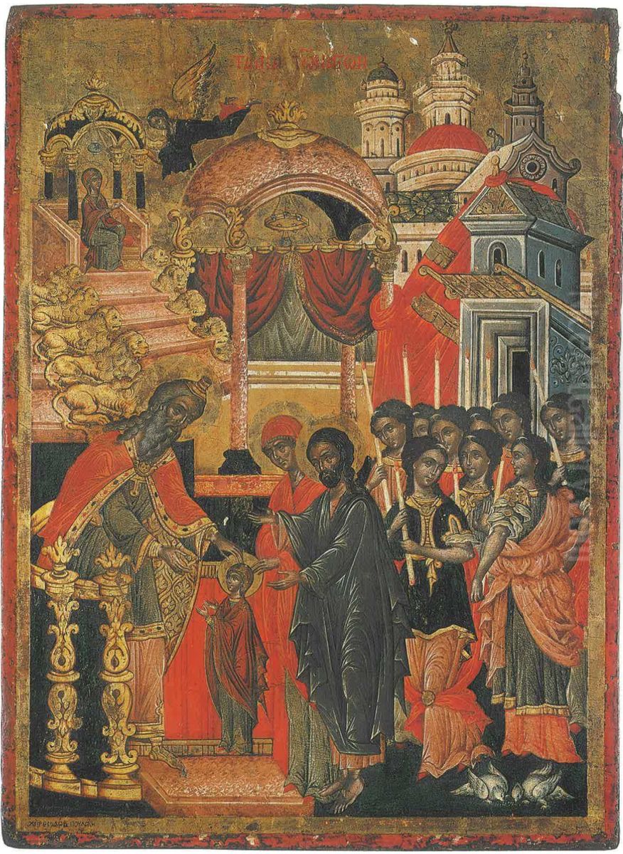 Presentation of Mary Oil Painting by Theodore Poulakis