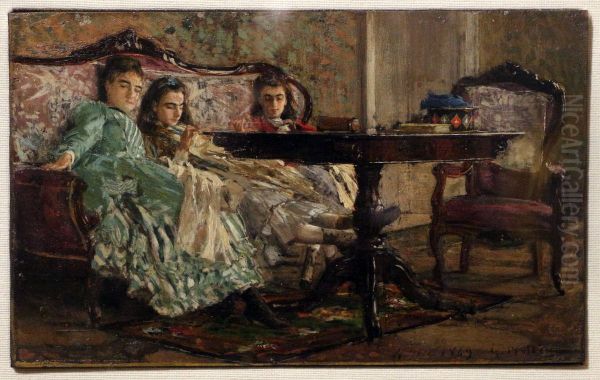 Le sorelle Lascaraky Oil Painting by Giovanni Boldini