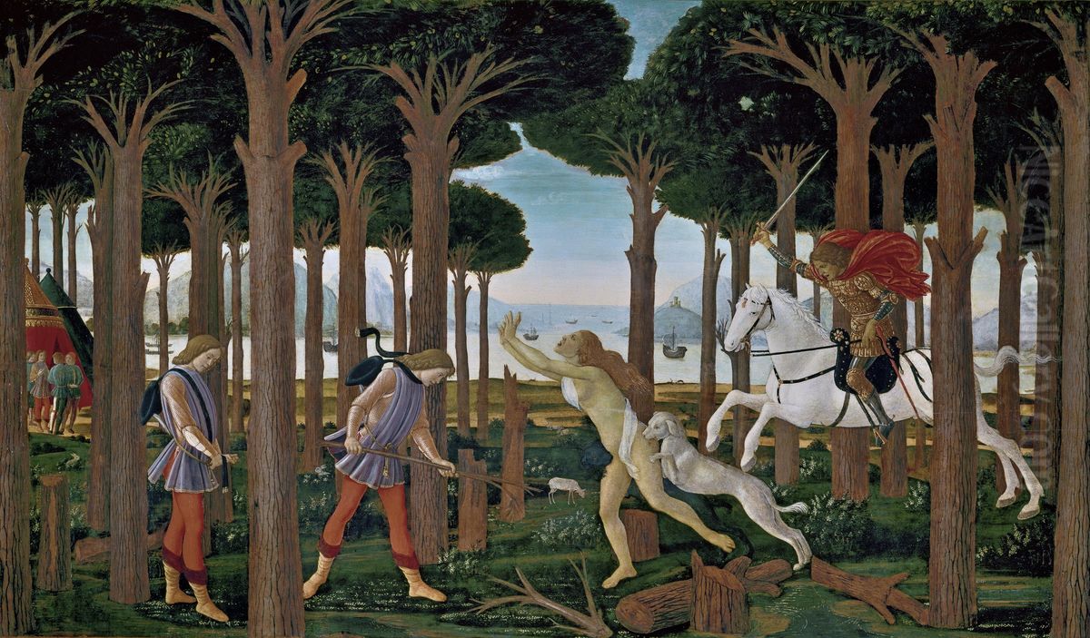 The Story of Nastagio degli Onesti I Oil Painting by Sandro Botticelli
