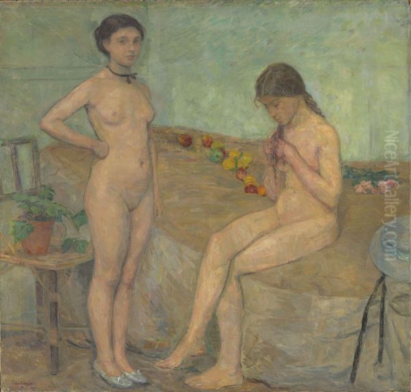 Female Nudes Oil Painting by Soren Onsager