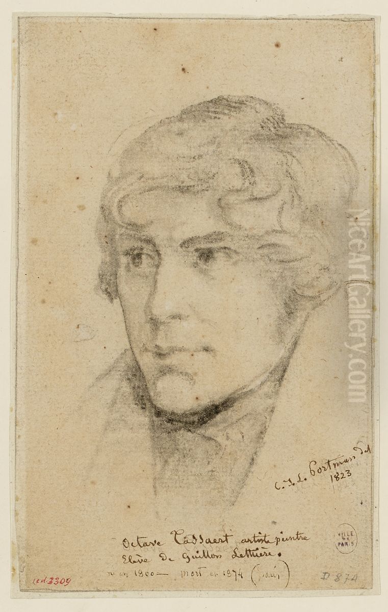 Portrait d'Octave Tassaert, eleve de Guillon Lethiere Oil Painting by Christiaan Julius Lodewijk Portman
