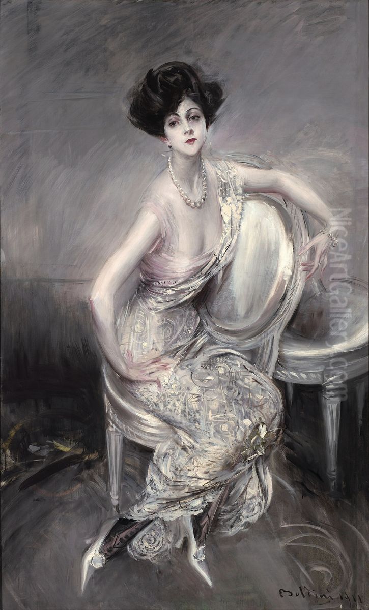 Portrait de Rita de Acosta Lydig assise Oil Painting by Giovanni Boldini Portrait de Rita de Acosta Lydig assise Oil Painting by Giovanni Boldini