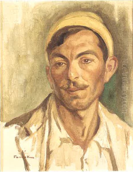 A Kurdish Porter. Oil Painting by Moustafa Farroukh