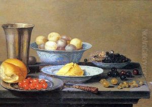 Still life of fruit served in kraak porcelain