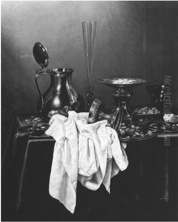 Still life of shrimp Oil Painting by Gerret Willemsz Heda