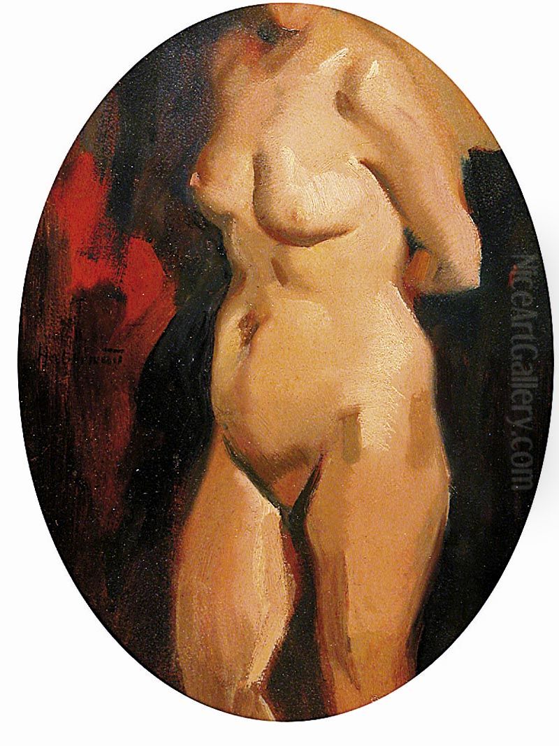 Weiblicher Torso Oil Painting by Hugo von Habermann