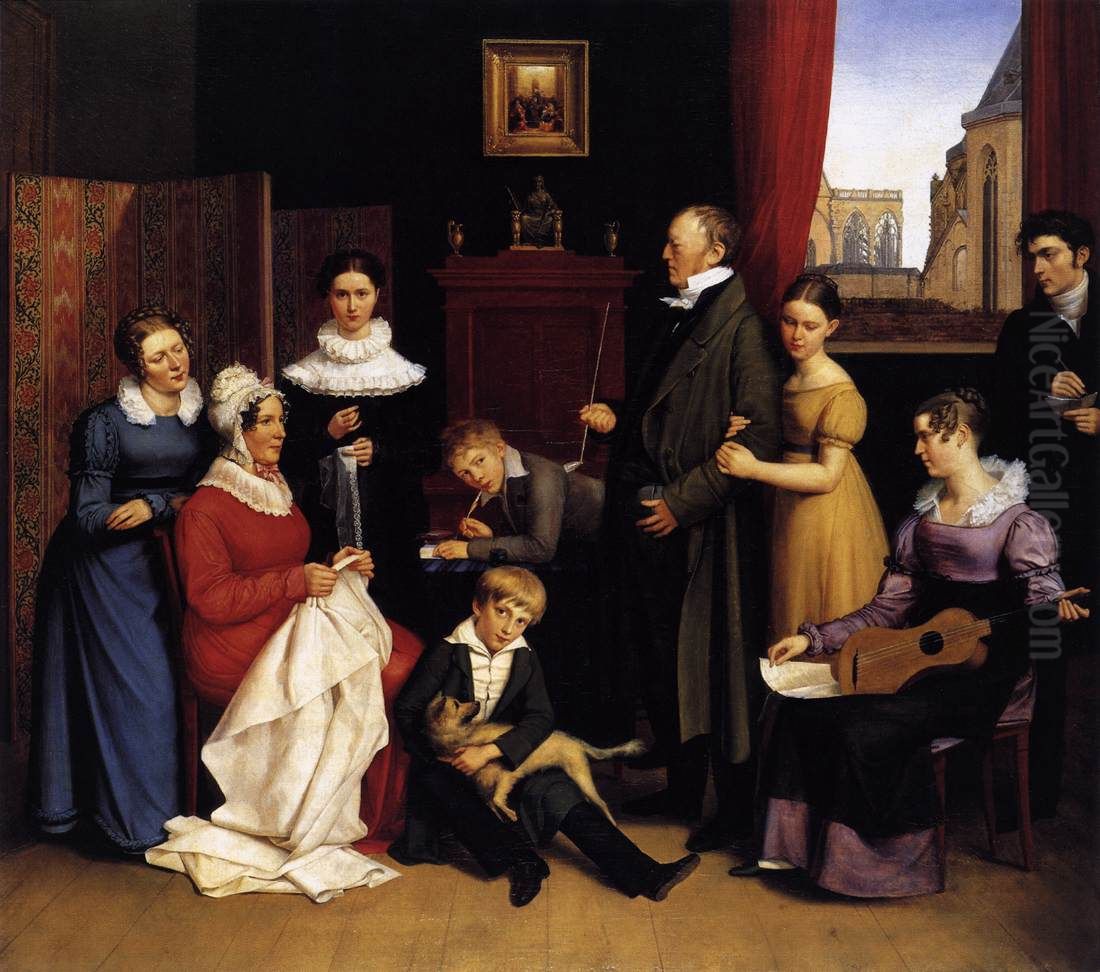 Begas im Kreis seiner Familie Oil Painting by Carl Joseph Begas