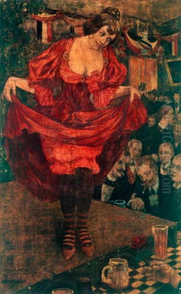 Tingeltangel Oil Painting by Hans Baluschek