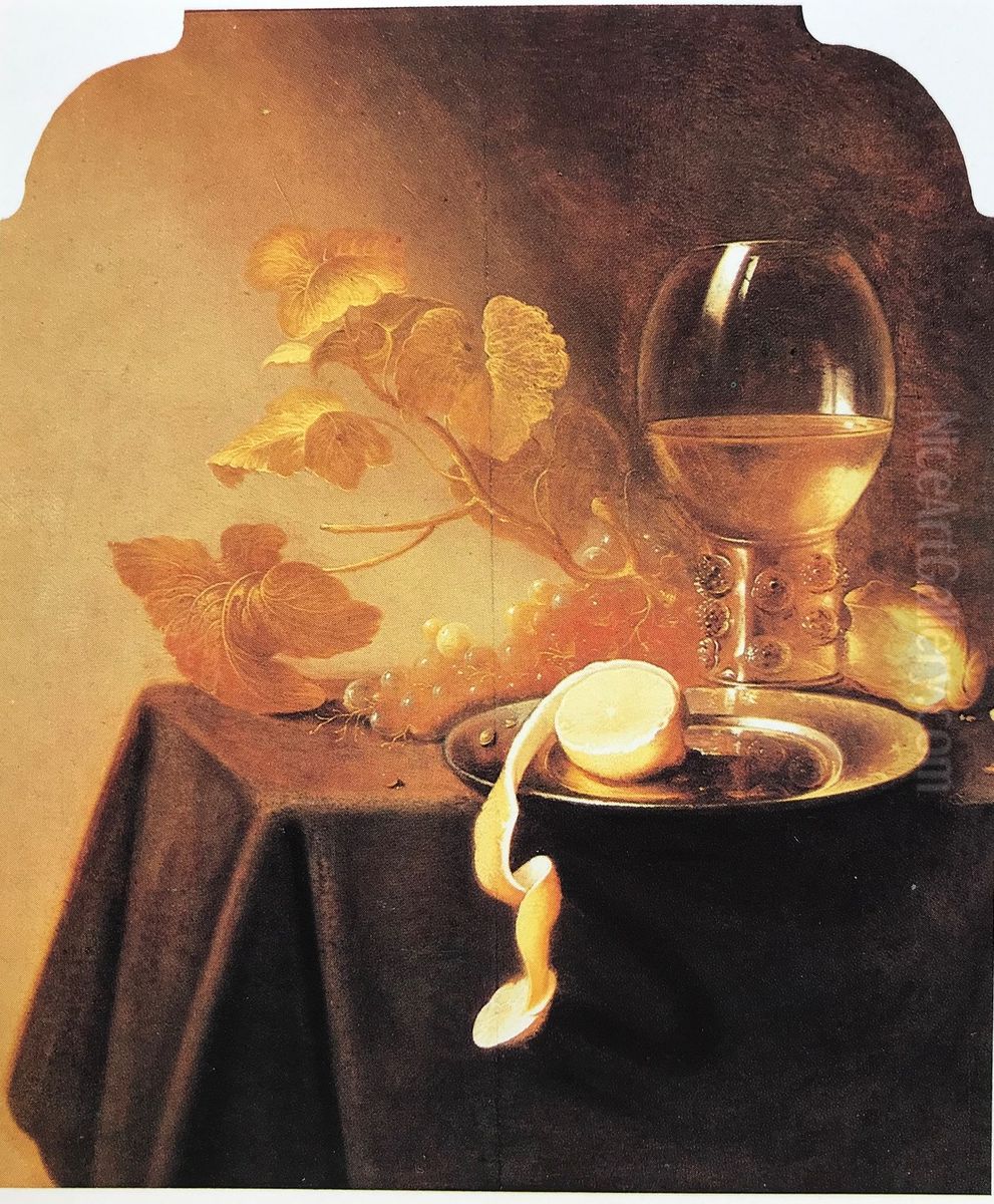 Still life with roemer and lemon Oil Painting by Gerard Van Berleborch